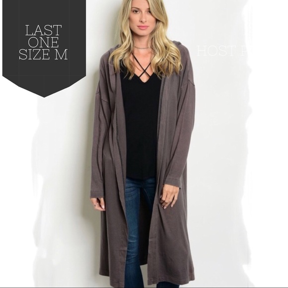 THE DORM BOUTIQUE Sweaters - BF PRICE FIRM  MINERAL WASHED COTTON DUSTER W/HOOD